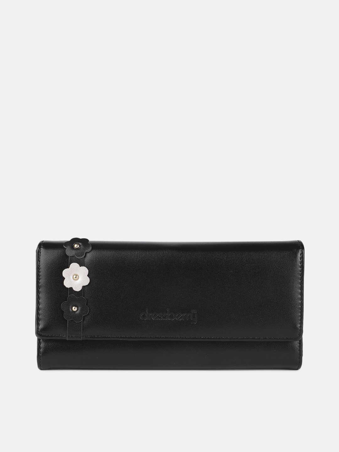 

DressBerry Women Black PU Three Fold Wallet