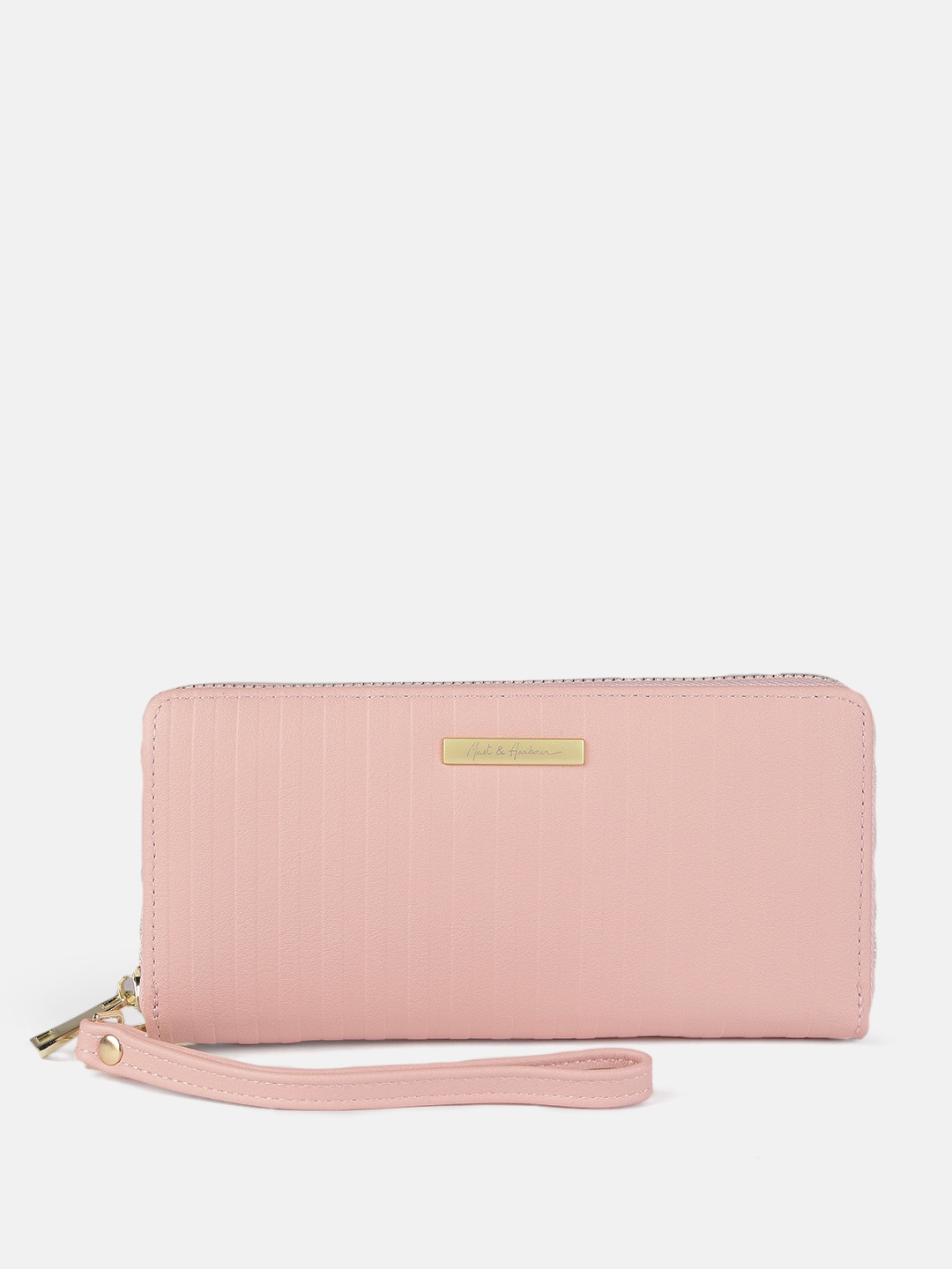 

Mast & Harbour Women Pink PU Zip Around Wallet with Wrist Loop