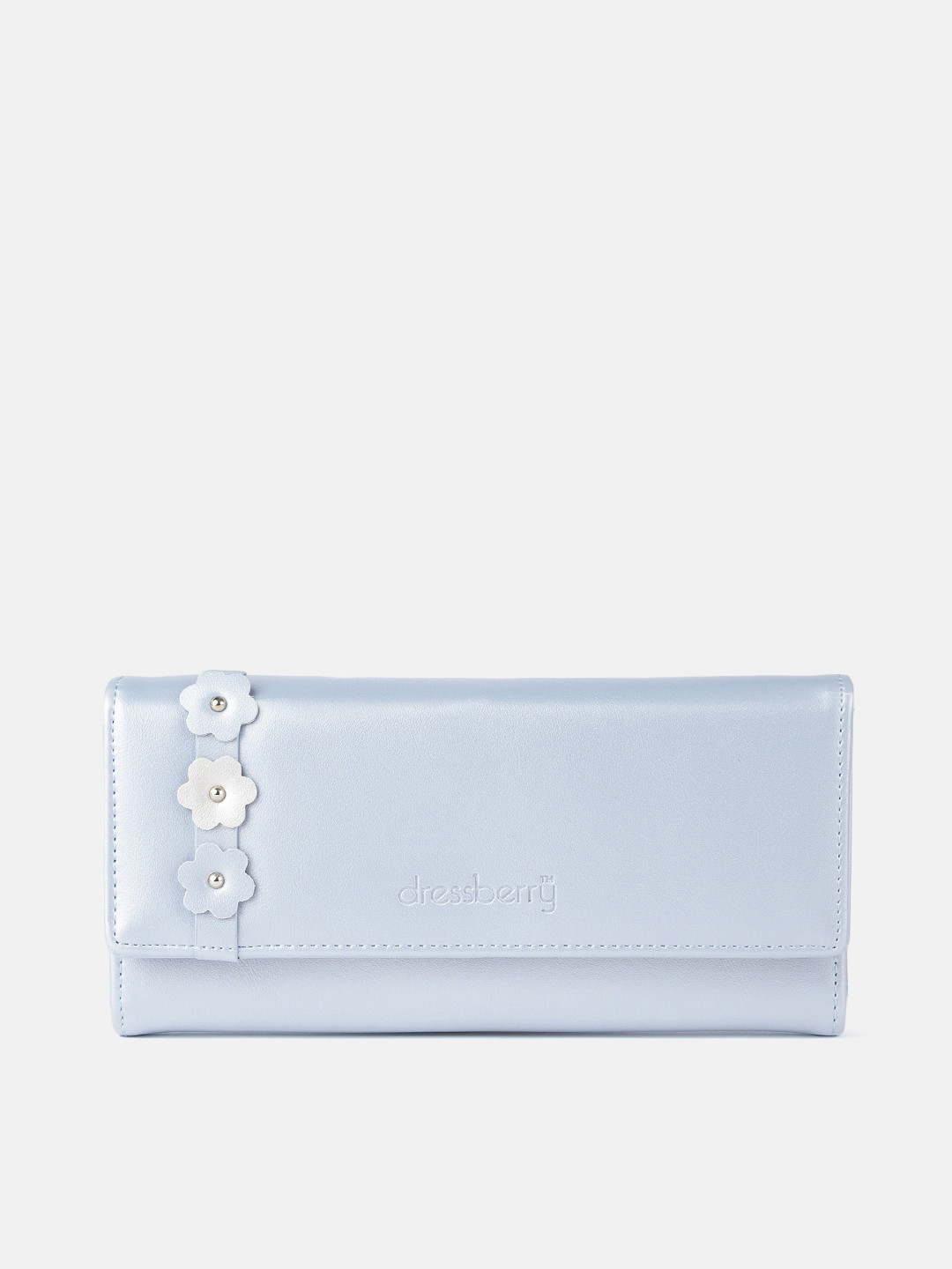 

DressBerry Women Blue Applique PU Three Fold Wallet