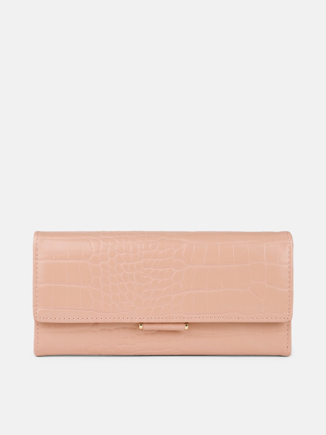 

Mast & Harbour Women Peach-Coloured PU Three Fold Wallet