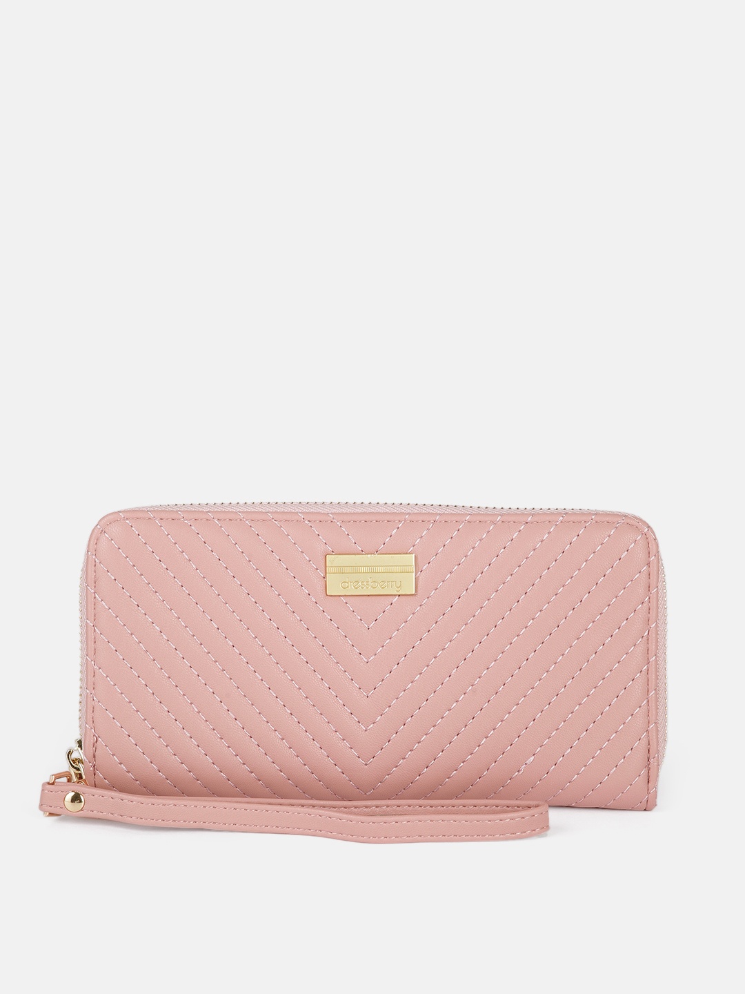 

DressBerry Women Pink PU Zip Around Wallet