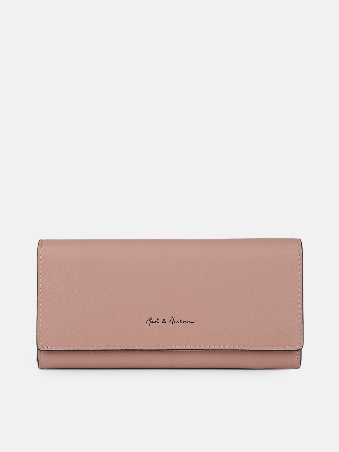 

Mast & Harbour Women Nude-Coloured PU Two Fold Wallet