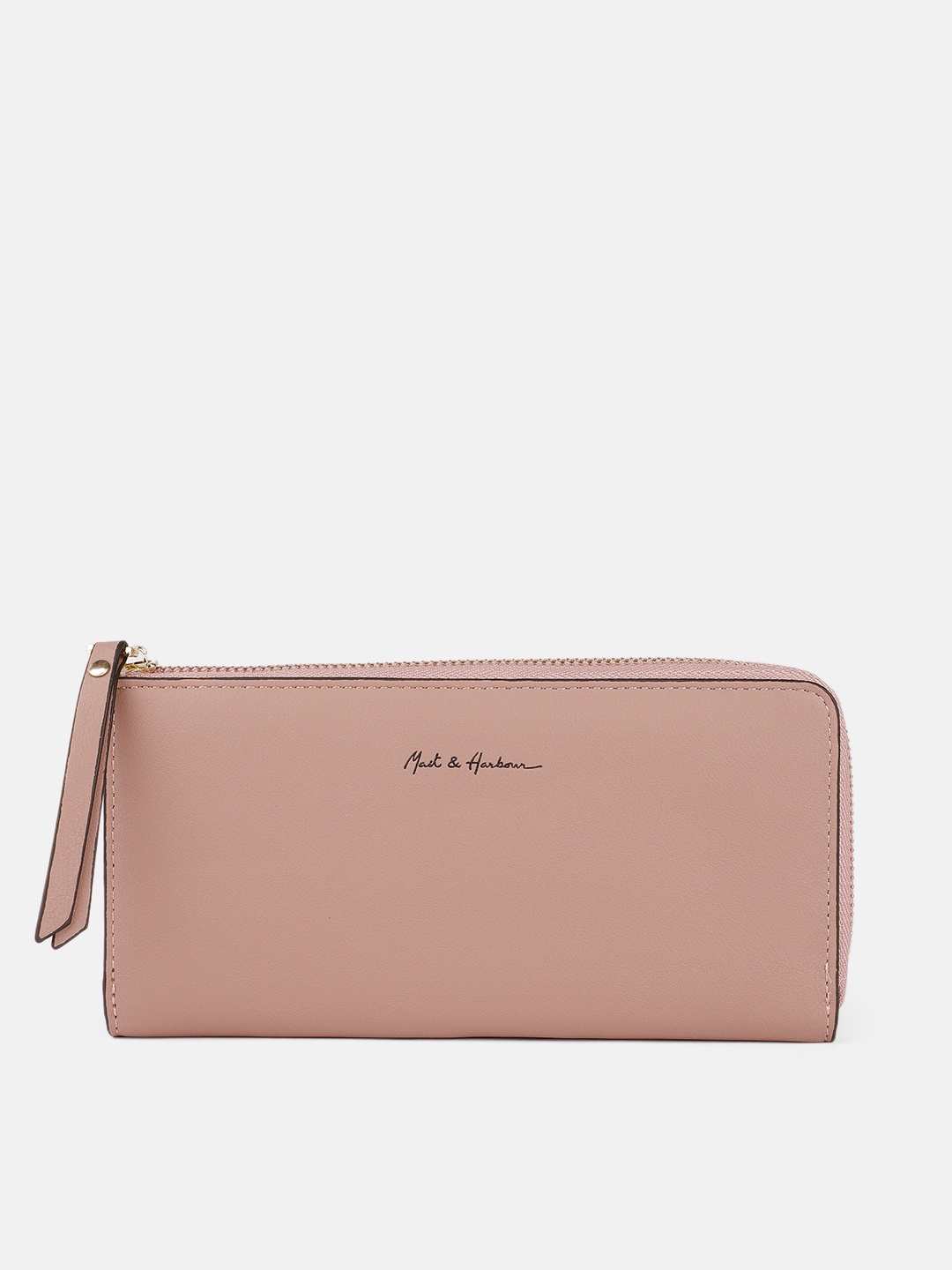 

Mast & Harbour Women Nude-Coloured PU Zip Around Wallet