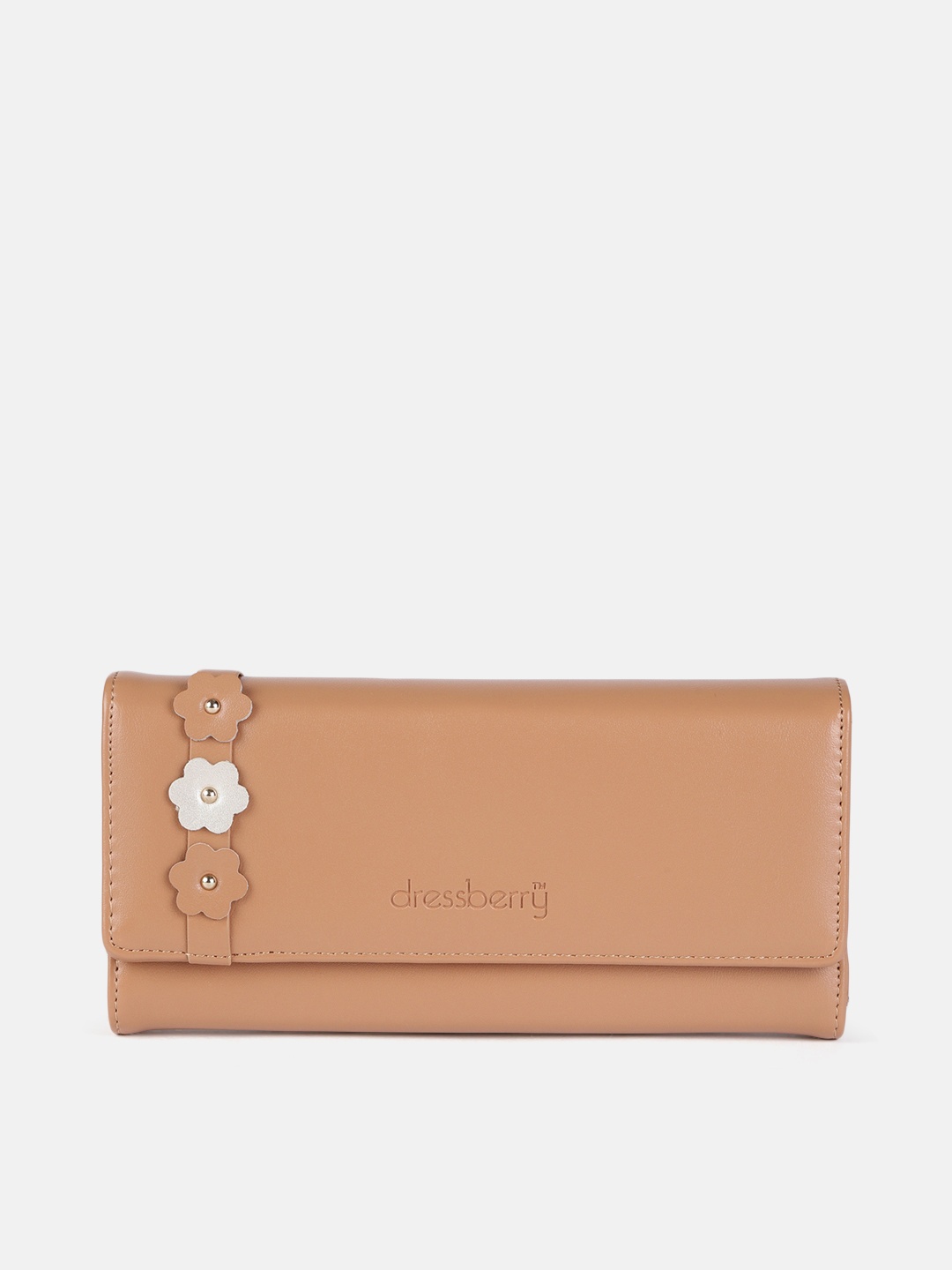 

DressBerry Women Beige PU Three Fold Wallet