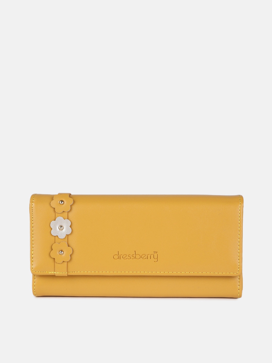 

DressBerry Women Yellow Applique PU Three Fold Wallet