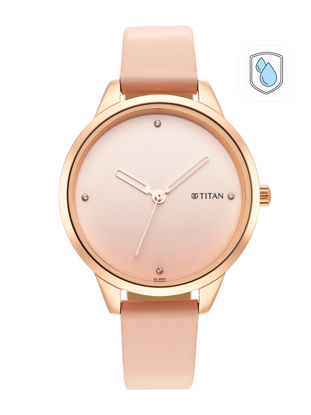 Tatacliq - Titan Women Pink Brass Dial & Pink Leather Straps Analogue Watch 2664WL02 Price