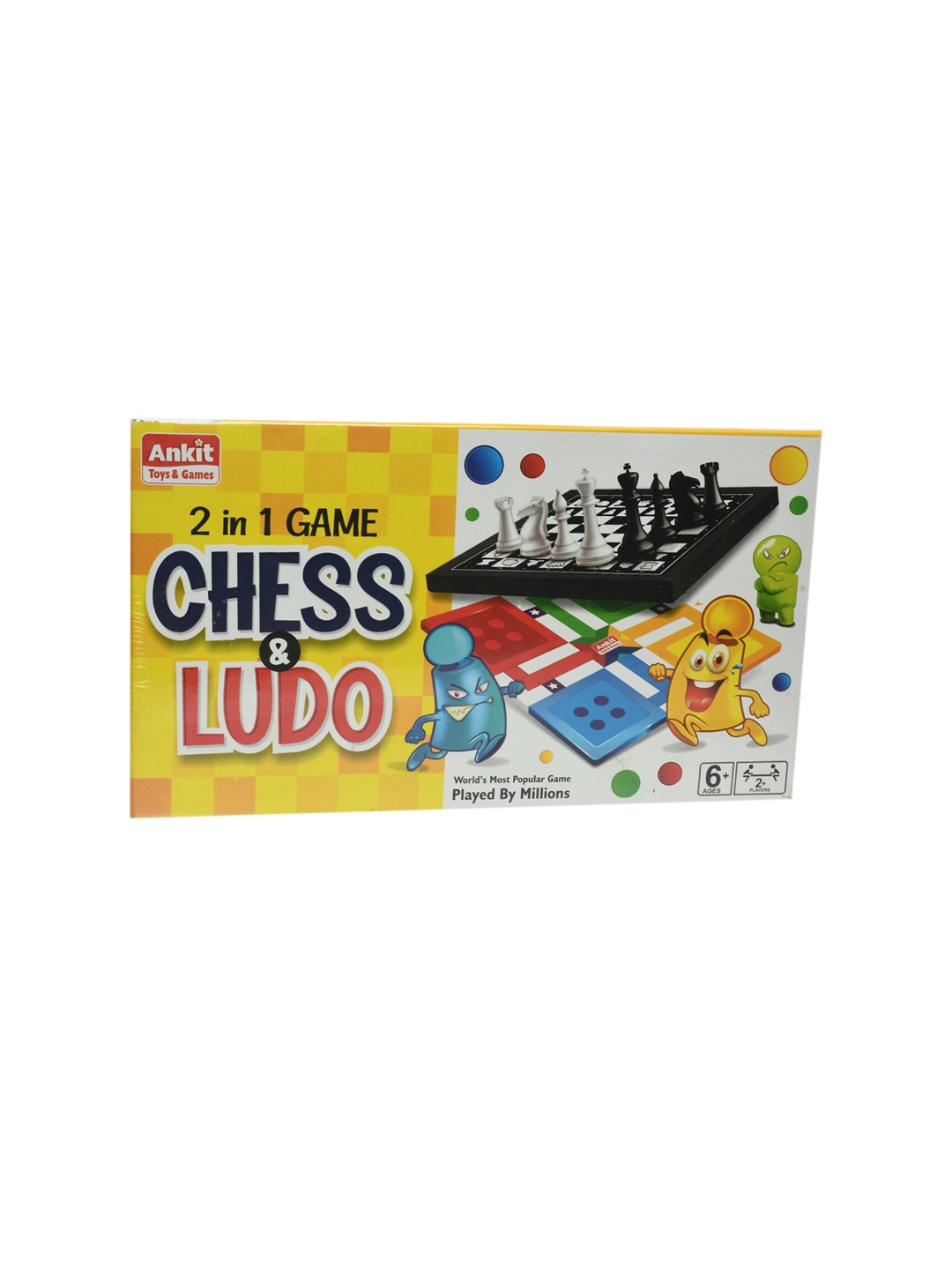 

DukieKooky Kids Yellow & Red Chess & Ludo 2 In 1 Board Game