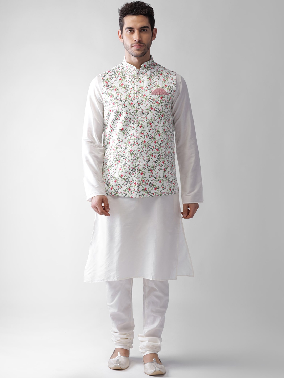 

KISAH Men Multicoloured Regular Kurta with Pyjamas & Jacket, Multi