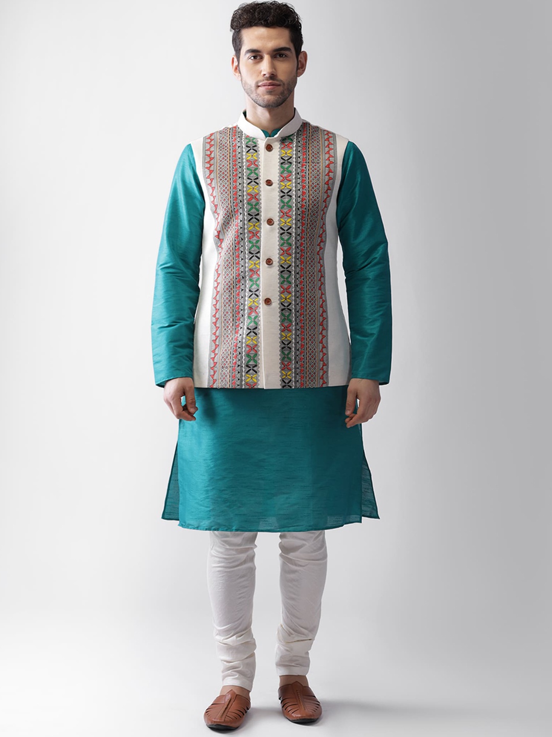 

KISAH Men Multicoloured Regular Kurta with Pyjamas, Multi