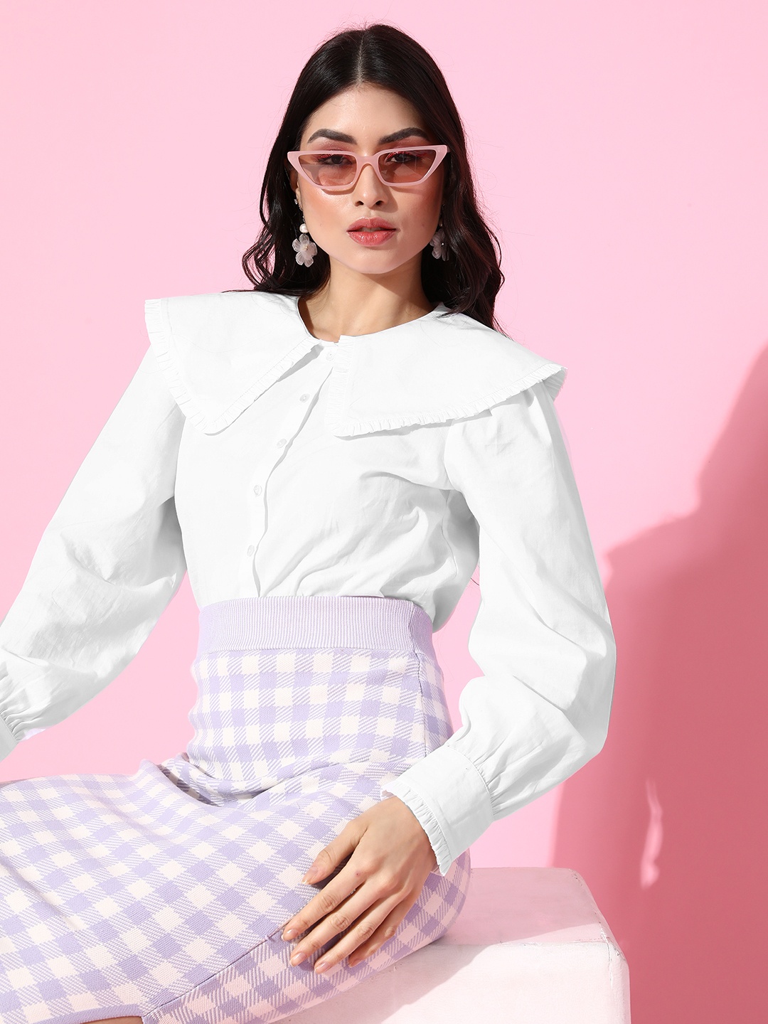 

EVERYDAY by ANI Women Off-White Solid Shirt