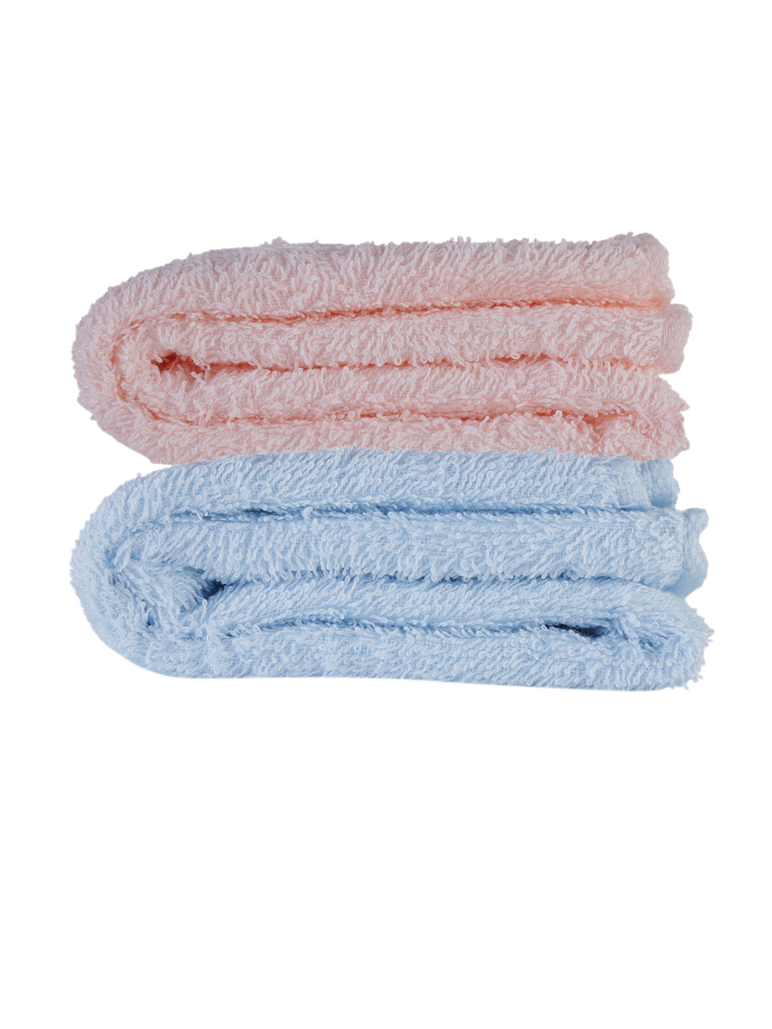 

POKORY Kids Set of 2 Blue & Pink Solid Regular Organic Cotton Bath Towels