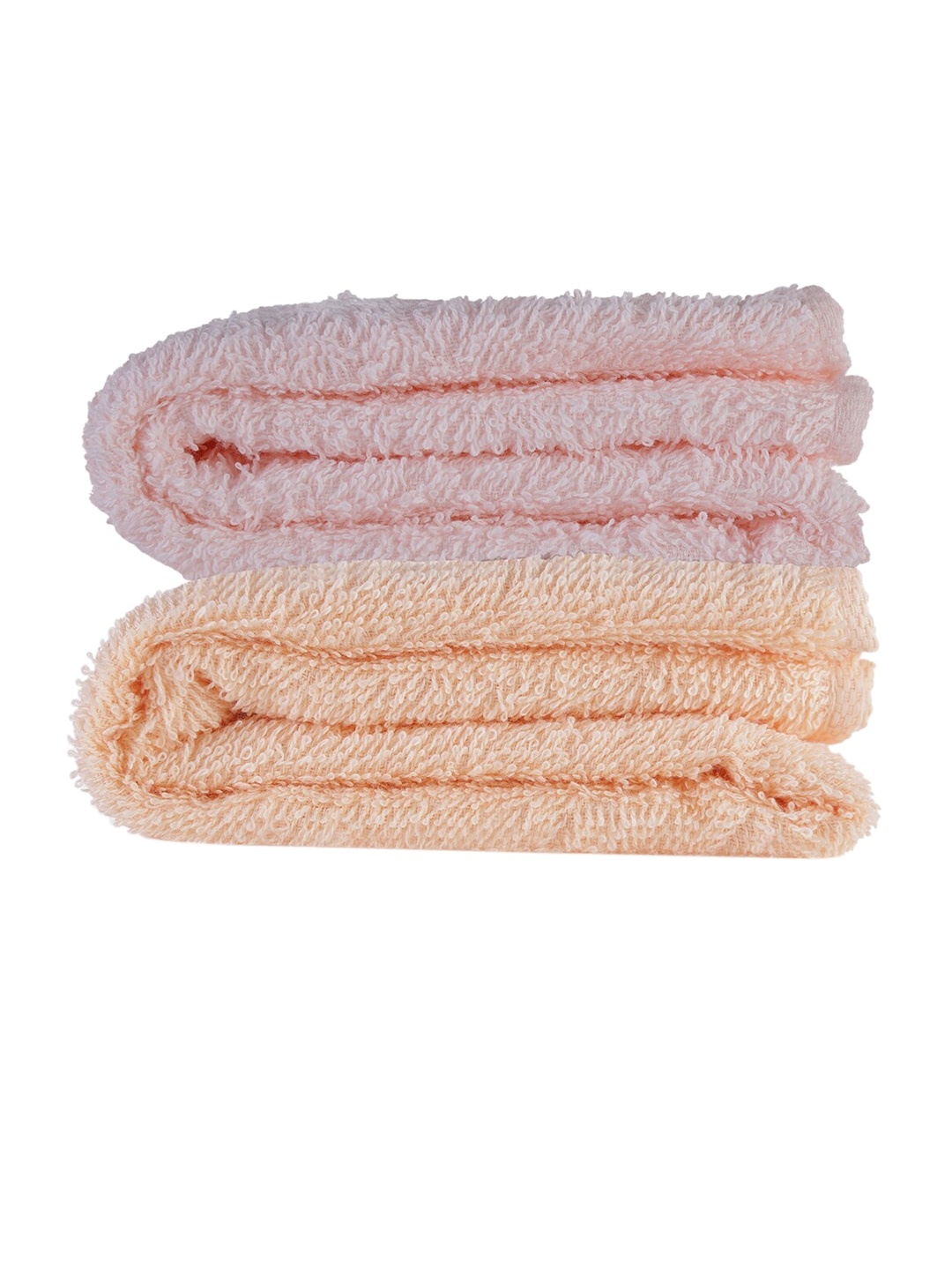 

POKORY Kids Set of 2 Orange & Pink Solid Regular Organic Cotton Bath Towels