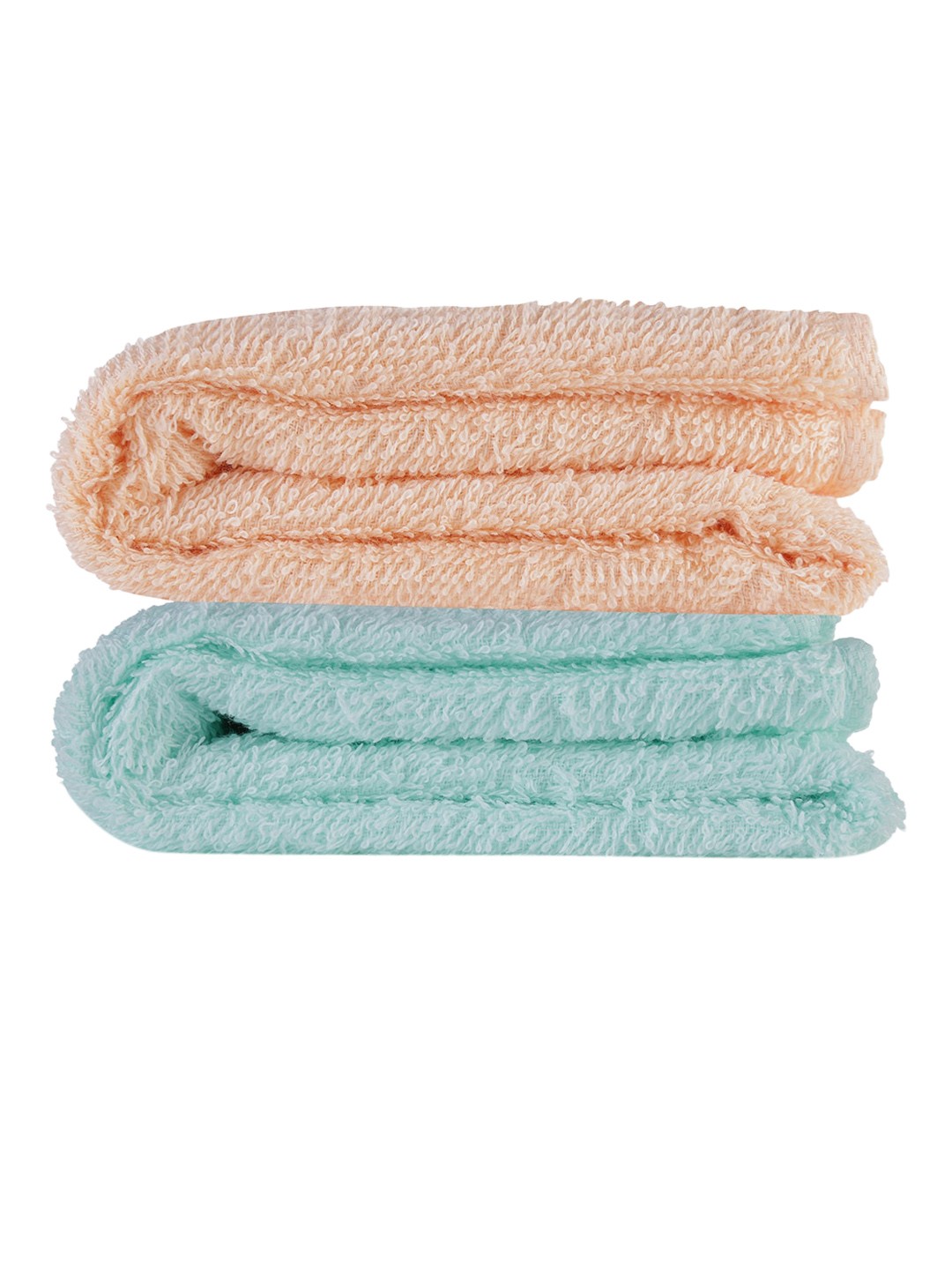 

POKORY Kids Set of 2 Green & Orange Solid Regular Organic Cotton Bath Towels