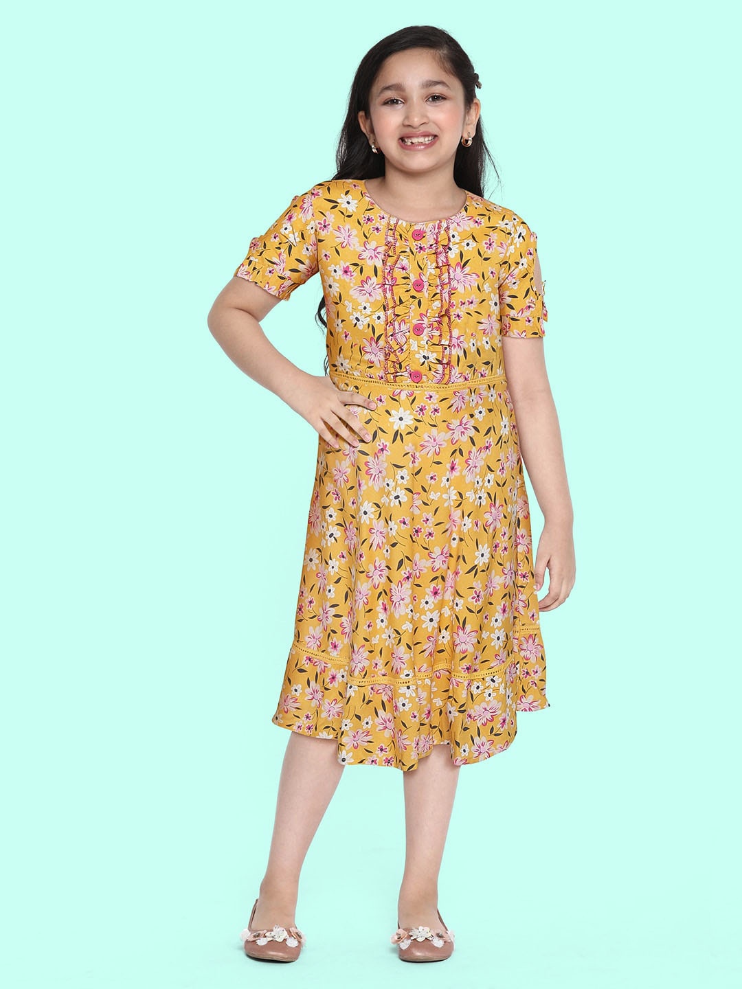 

Bella Moda Yellow Floral Dress