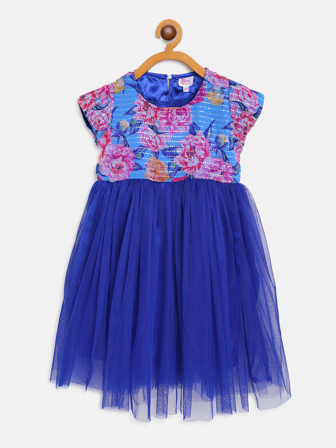 

Bella Moda Blue Floral Net Dress