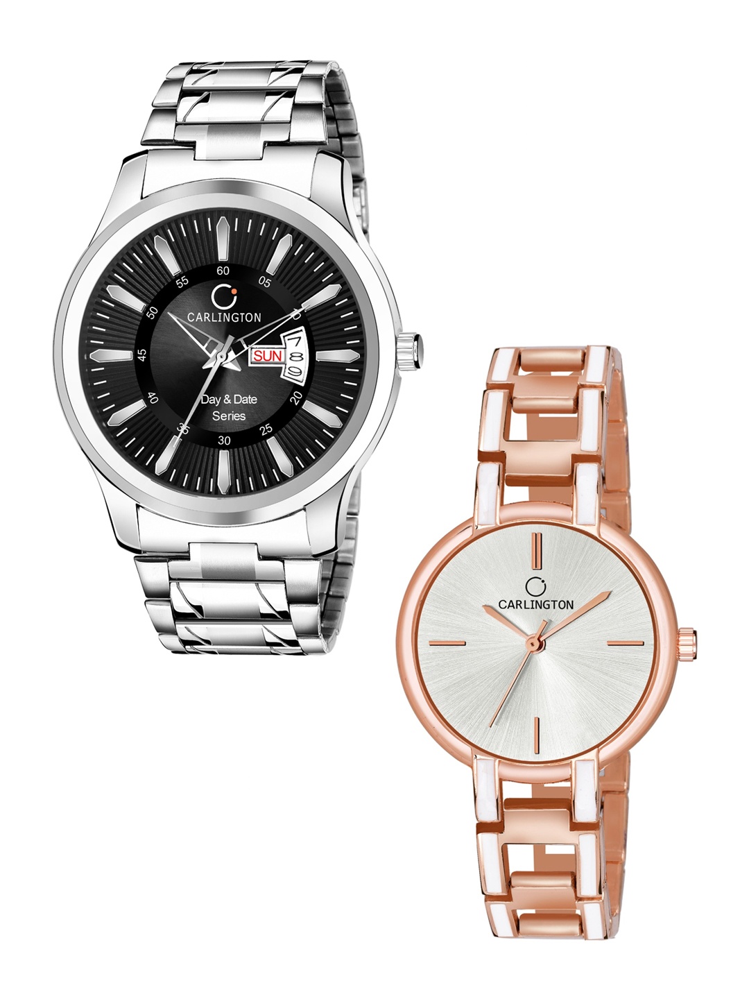 

CARLINGTON Unisex Multicoloured & Stainless Steel Analogue Watch G01 Black - CK Silver, Multi
