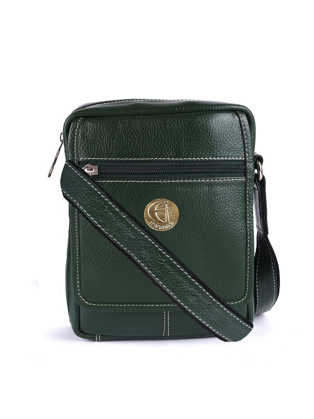 

HiLEDER Unisex Pure Leather Messenger Bag, Green