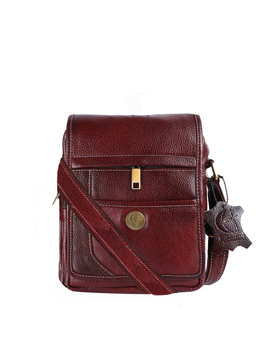

HiLEDER Unisex Pure Leather Messenger Bag, Brown