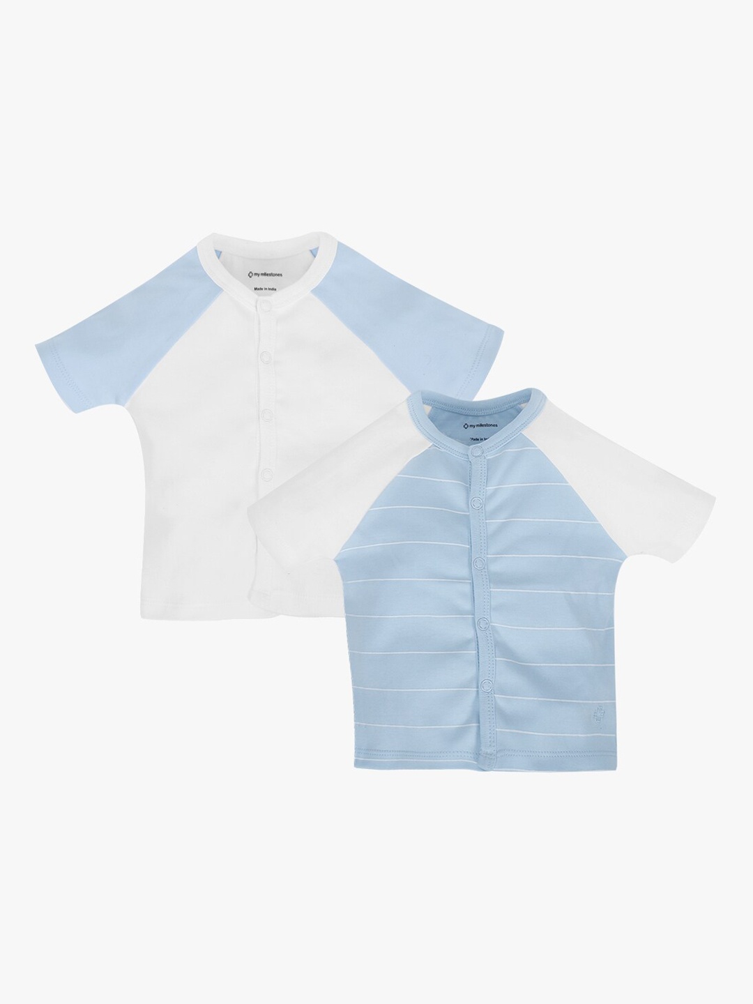 

My Milestones Infants Boys Pack Of 2 Pure Cotton Comfort-Fit Jhablas, White