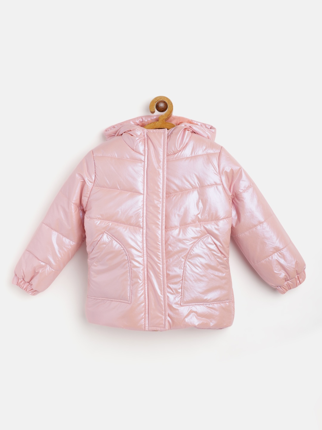 

GOJI Girls Pink Water Resistant Sheen Hooded Puffer Jacket