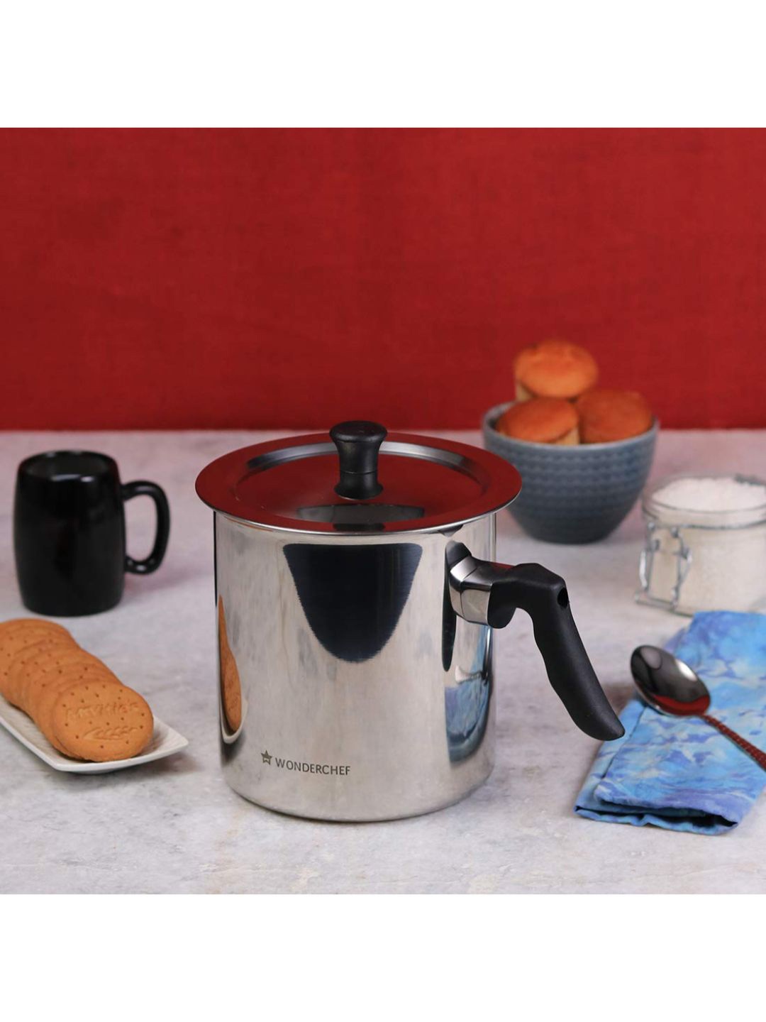 

Wonderchef Silver-Toned Solid Milk Boiler