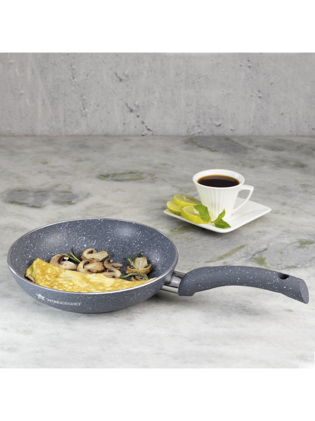 

Wonderchef Grey Textured Aluminum Non-Stick Frying Pan
