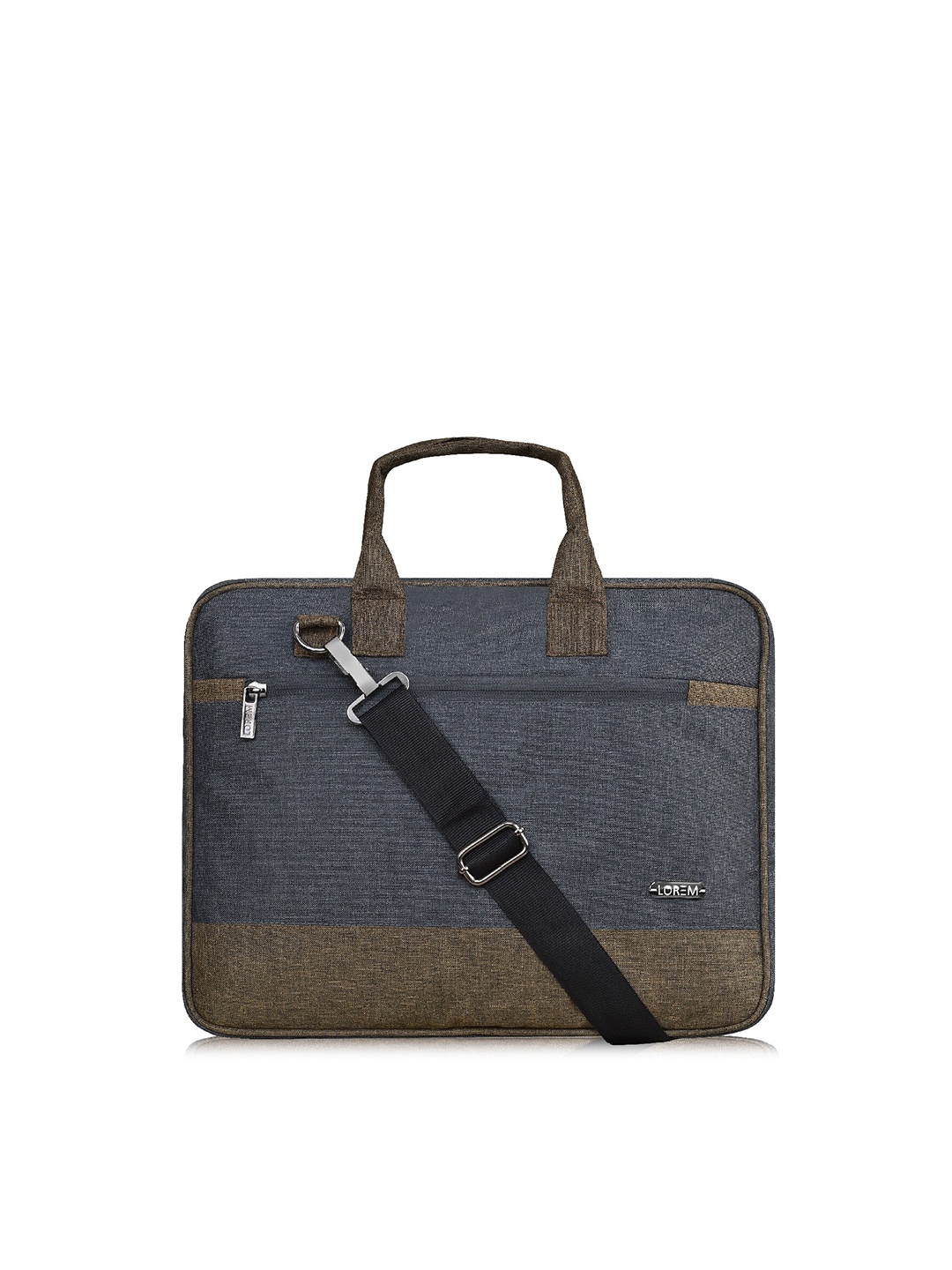 

LOREM Unisex Blue & Brown Textured Laptop Bag