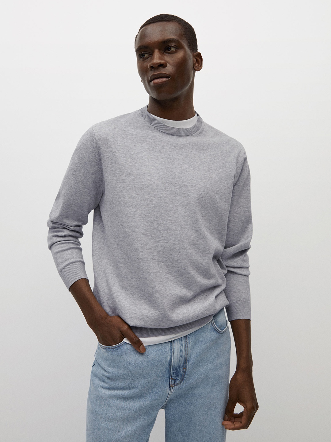 

MANGO MAN Grey Melange Sweater