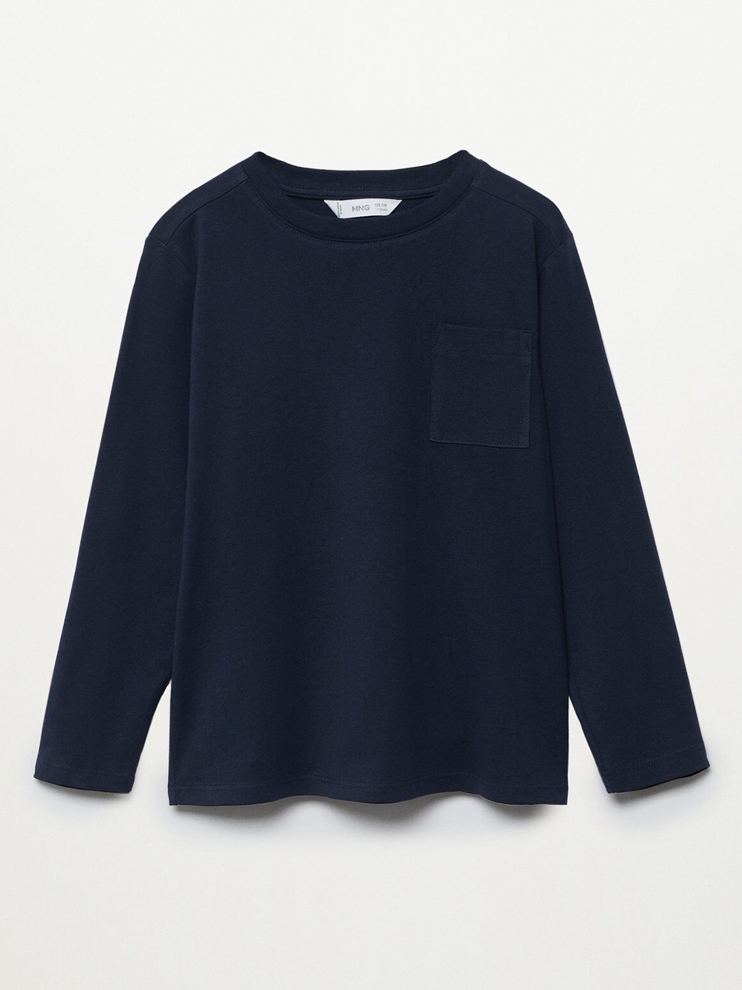 

Mango Kids Boys Navy Blue Cotton Solid Pure Cotton T-shirt