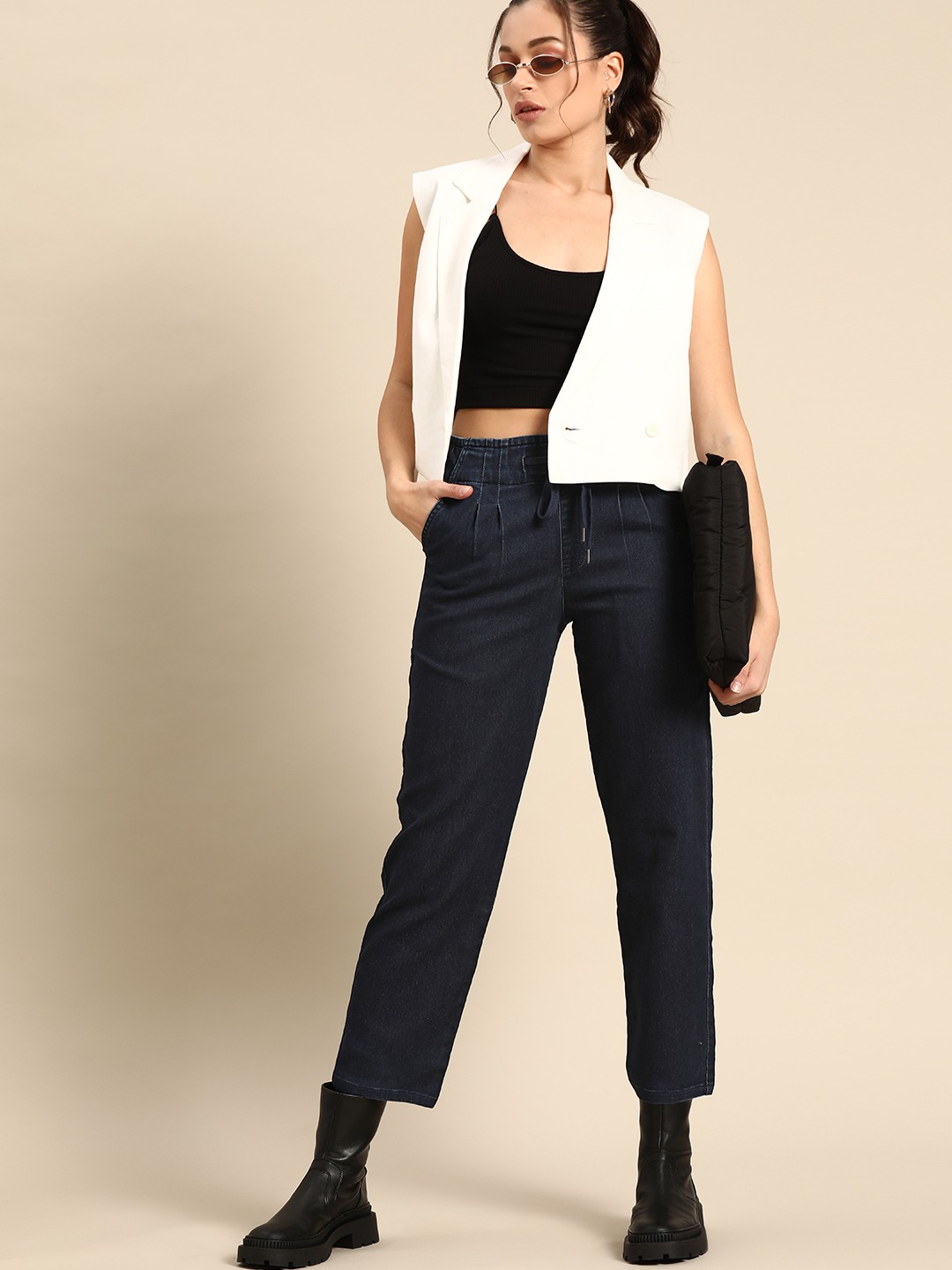 

United Colors of Benetton Women Navy Blue Stretchable Jeans