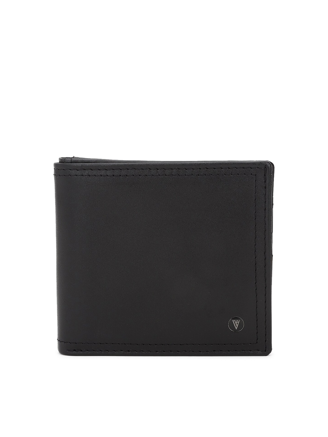 

Van Heusen Men Black Textured Leather Two Fold Wallet
