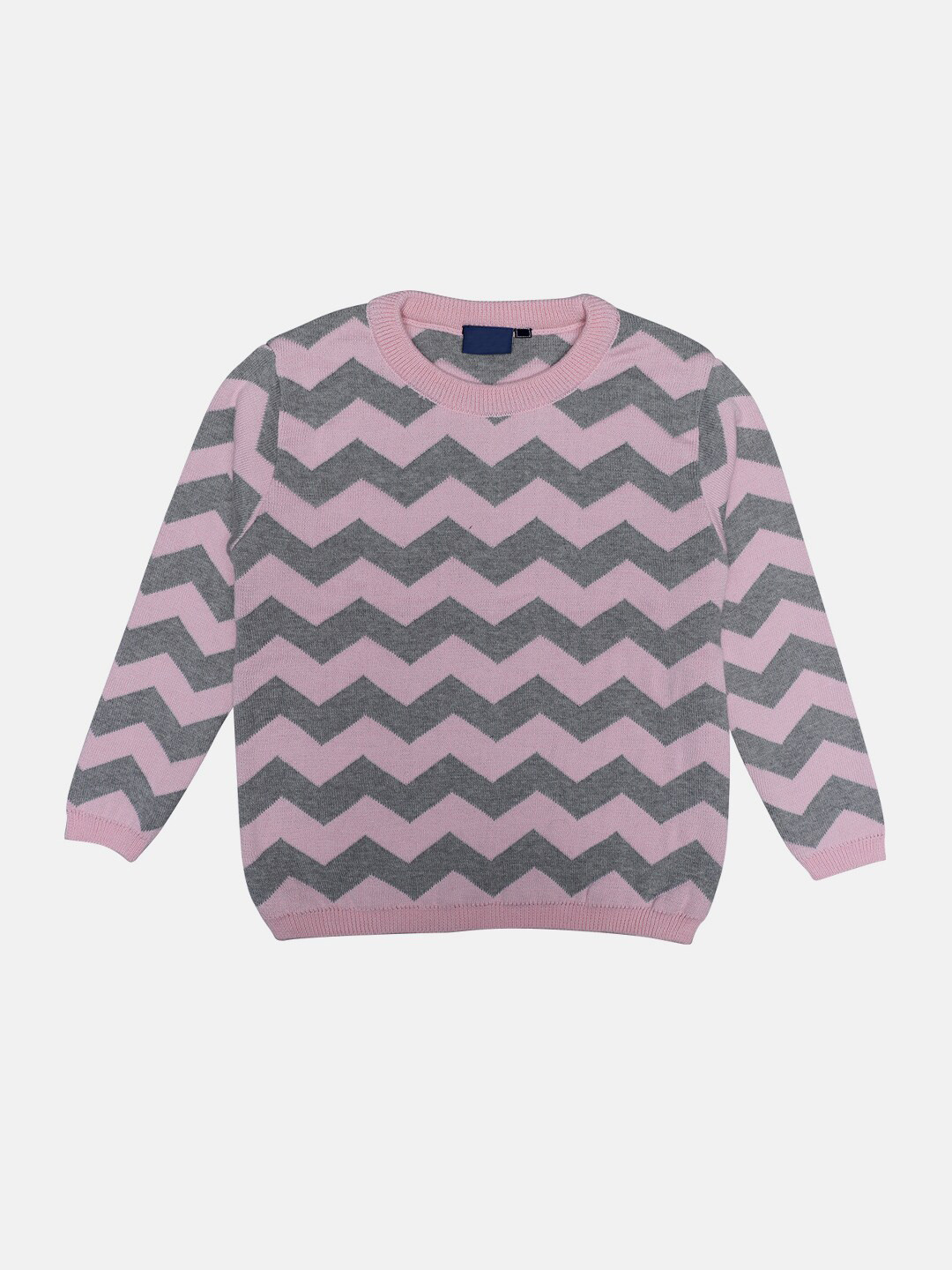 

CHIMPRALA Girls Pink & Grey Pullover