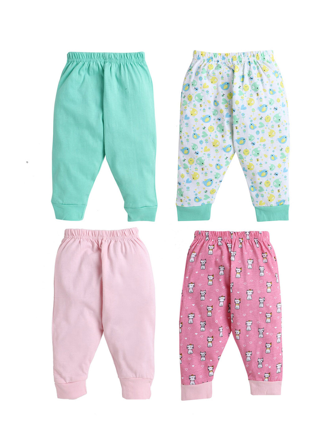 

BUMZEE Girls Pack of 4 Pure Cotton Joggers, Pink