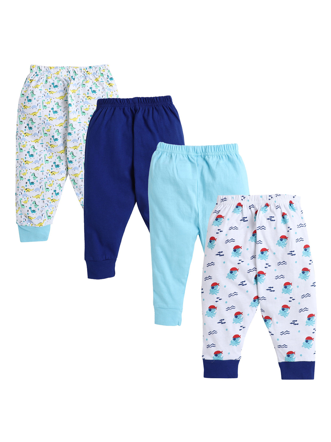 

BUMZEE Pack Of 4 Boys Multicoloured Cotton Track Pants, Multi