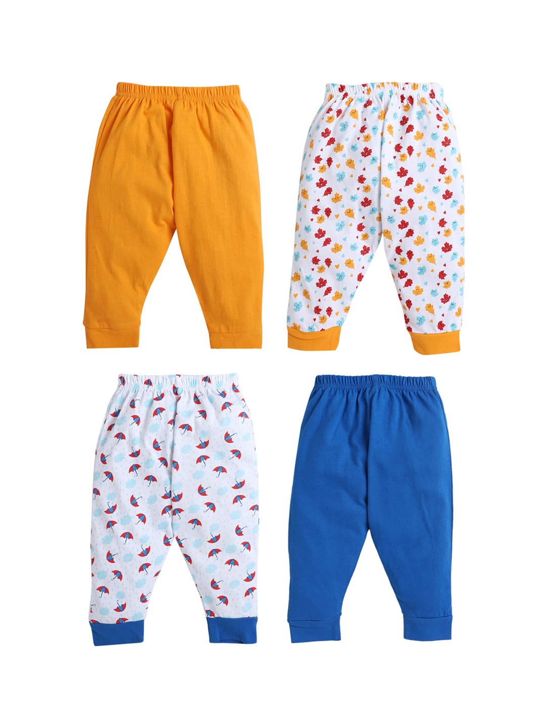 

BUMZEE Pack Of 4 Boys Multicoloured Cotton Track Pants, Multi