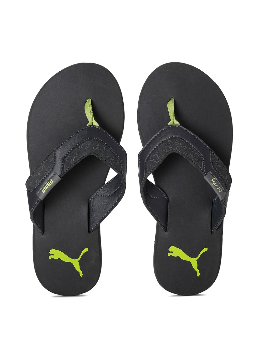 

Puma one8 Men Virat Kohli Breeze Grey Lime Green Printed Thong Flip-Flops