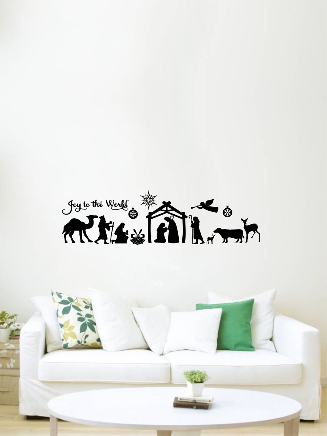 

Decal O Decal Black Christmas Manger Joy To The World Wall Sticker