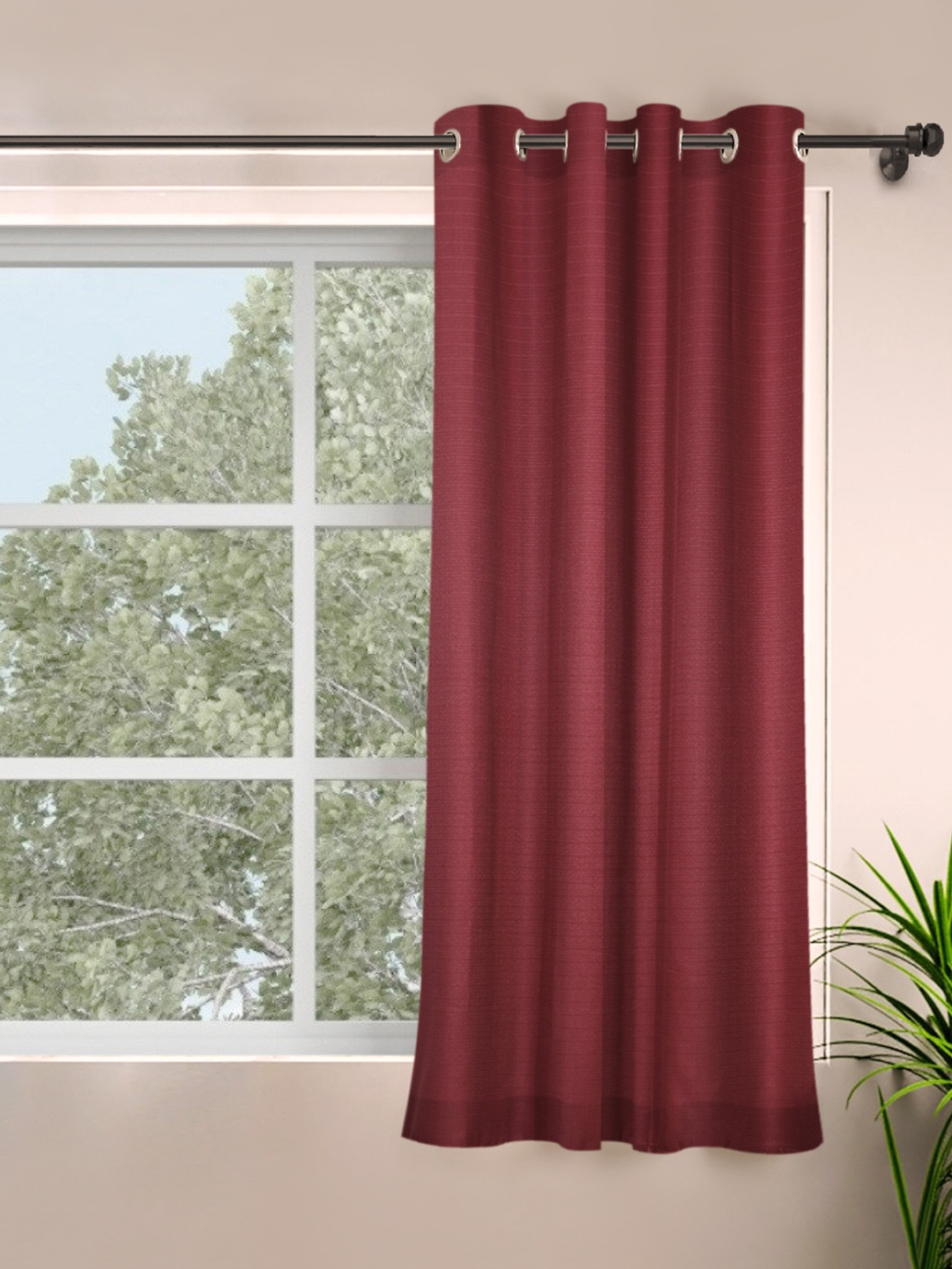 

ROSARA HOME Maroon Window Curtain