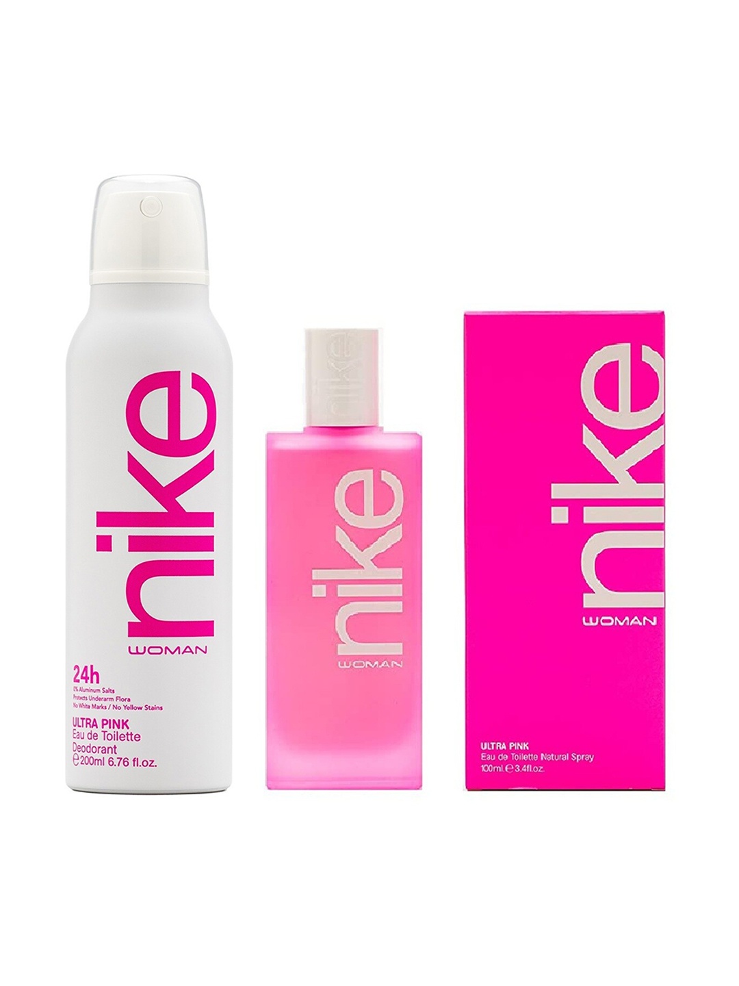 

Nike Women Ultra Pink Woman Deodarant & Eau De Toilette 300 ml, Transparent