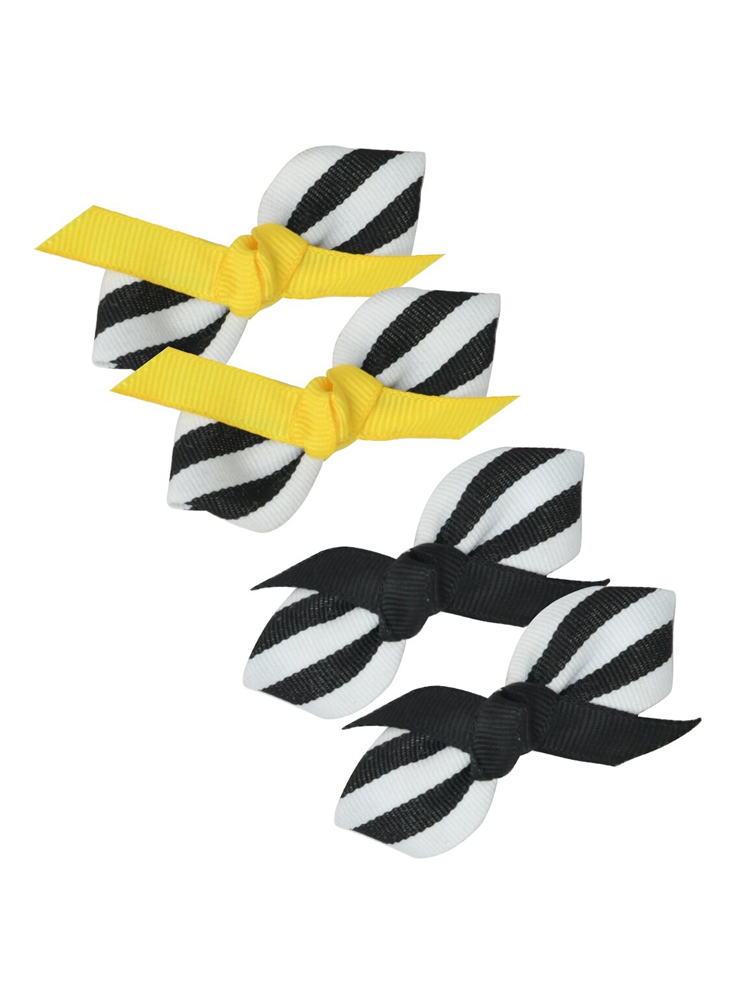 

FUNKRAFTS Girls Black & White Set of 4 Lace Alligator Hair Clip