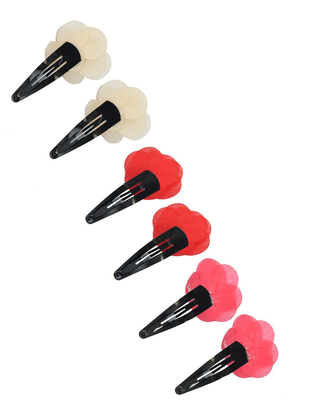 

FUNKRAFTS Girls White & Red Set of 6 Tic Tac Hair Clip