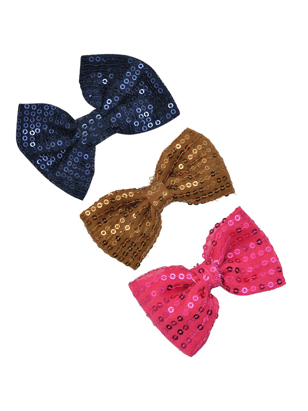 

FUNKRAFTS Girls Sequin Set of 3 Alligator Hair Clip, Brown