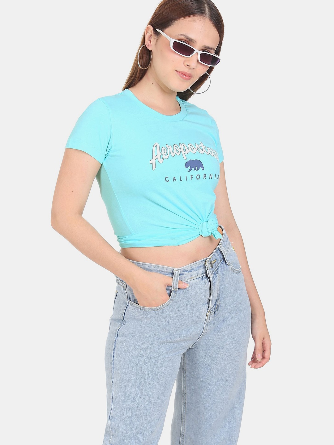 

Aeropostale Women Blue Printed T-shirt