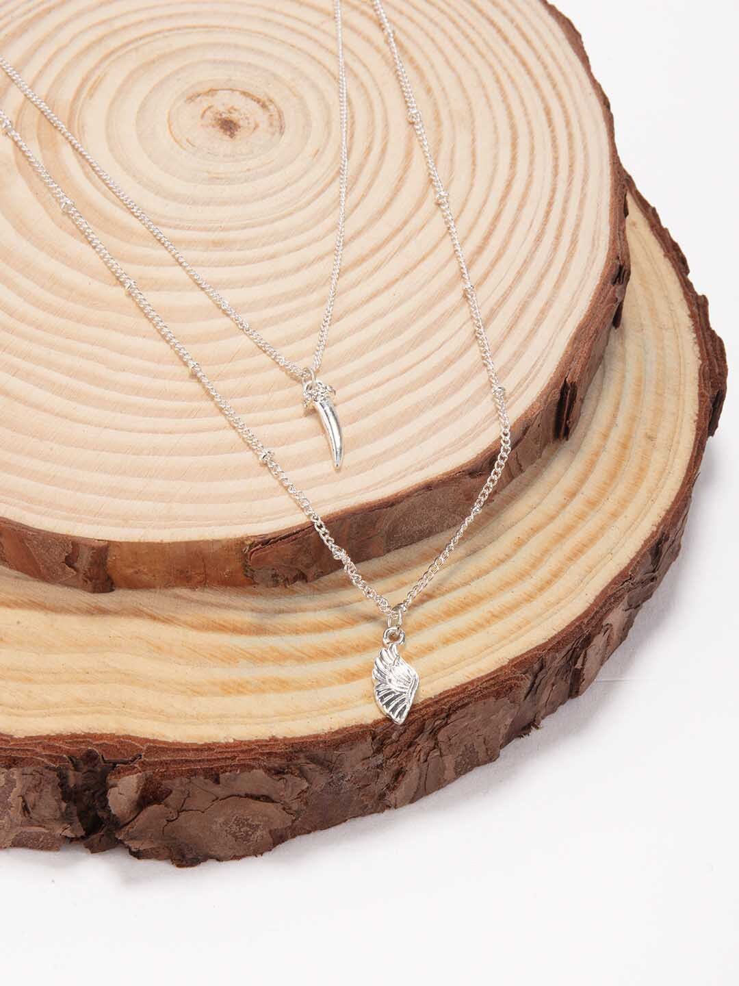 

Lilly & sparkle Silver-Toned Silver Silver-Plated Necklace