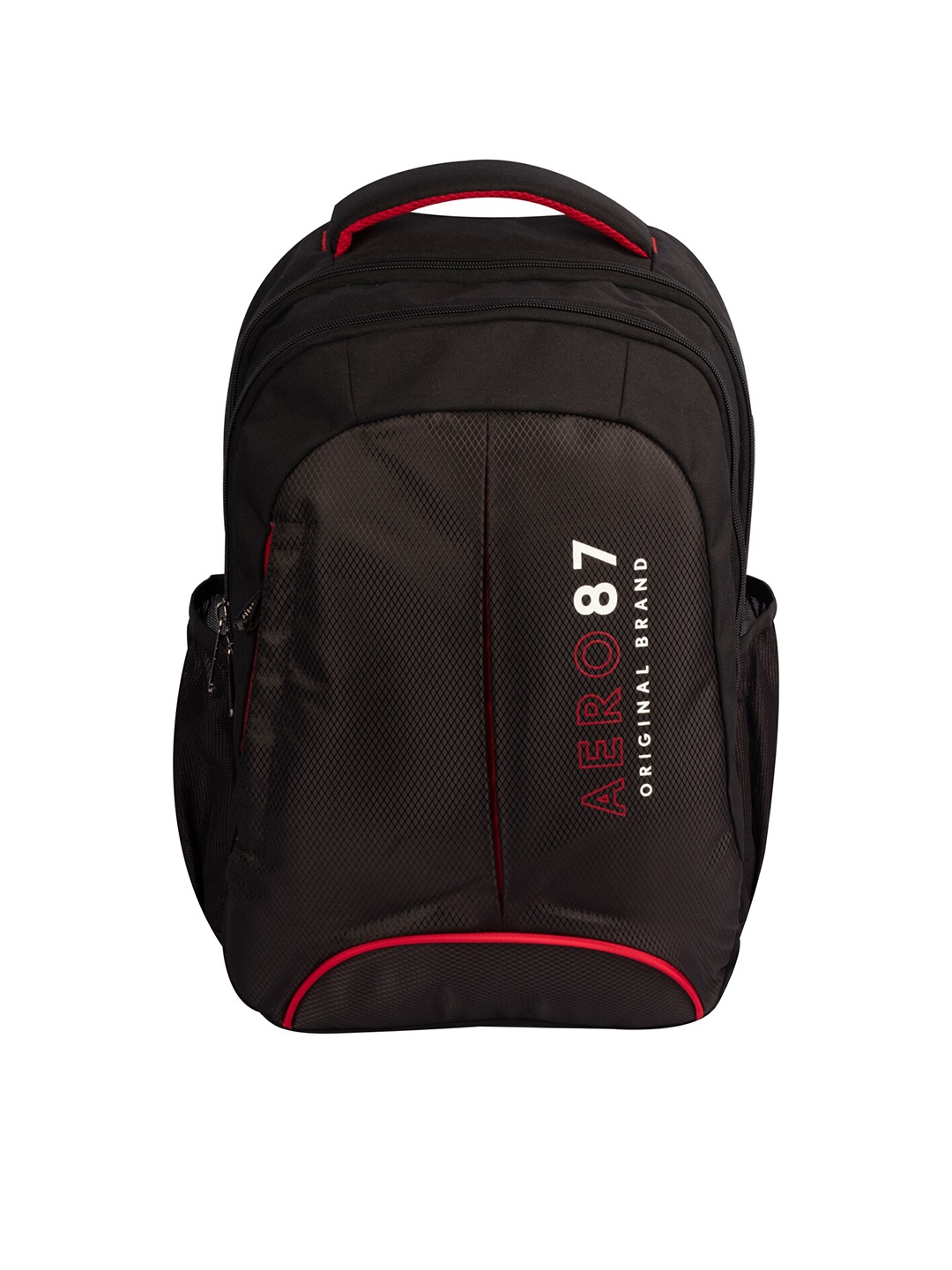 

Aeropostale Unisex Black & Red Alphanumeric Printed Padded Medium Backpack