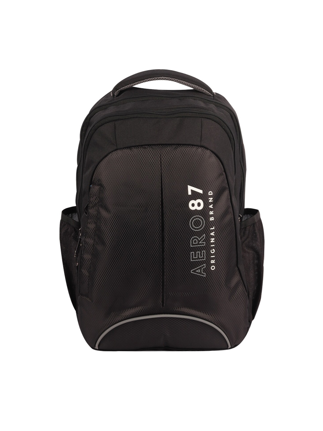 

Aeropostale Unisex Grey & Black Alphanumeric Printed Padded Medium Backpack