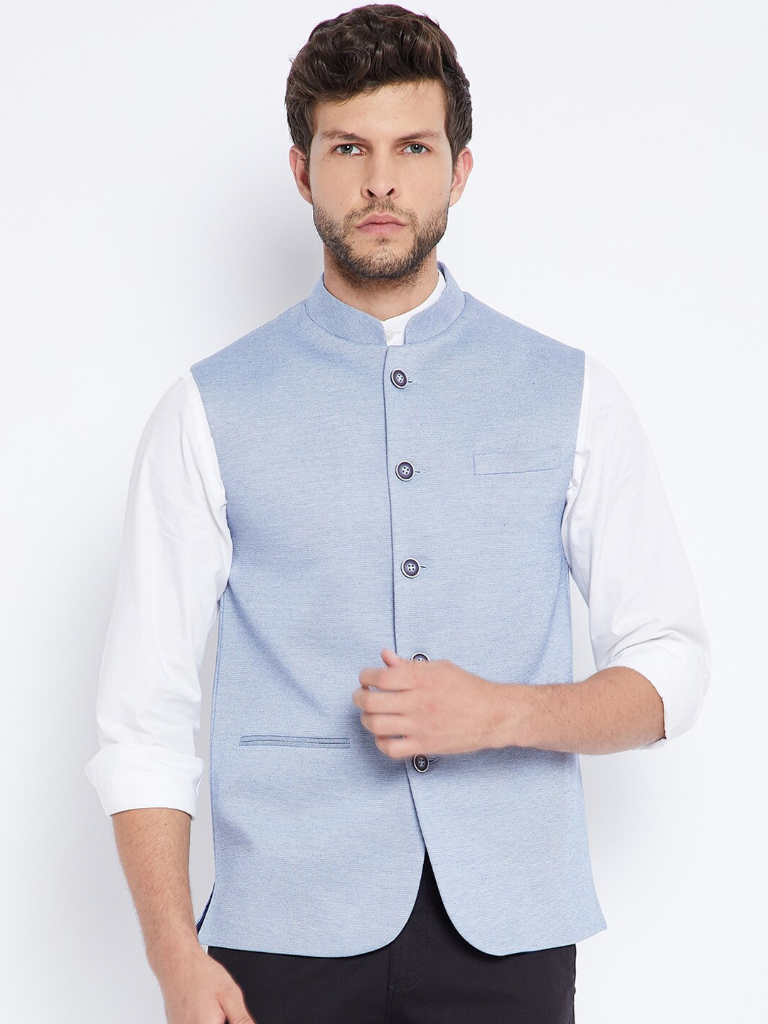 

Crimsoune Club Men Blue Solid Waistcoat