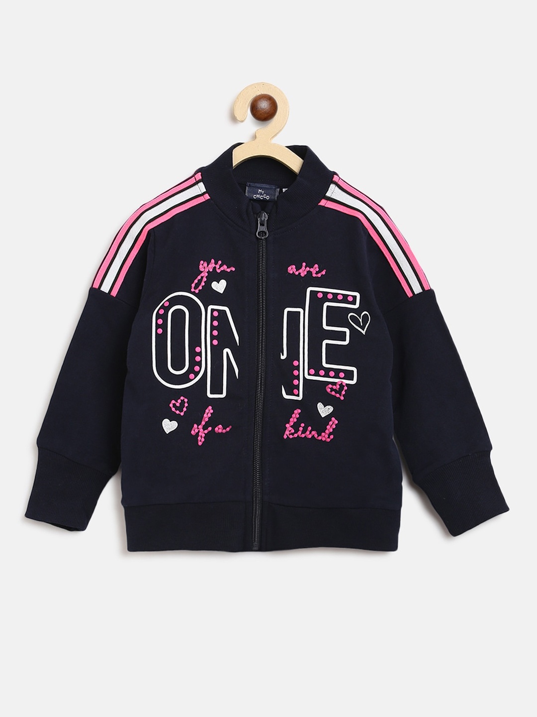 

Chicco Girls Black & Pink Printed Cotton Sweatshirt