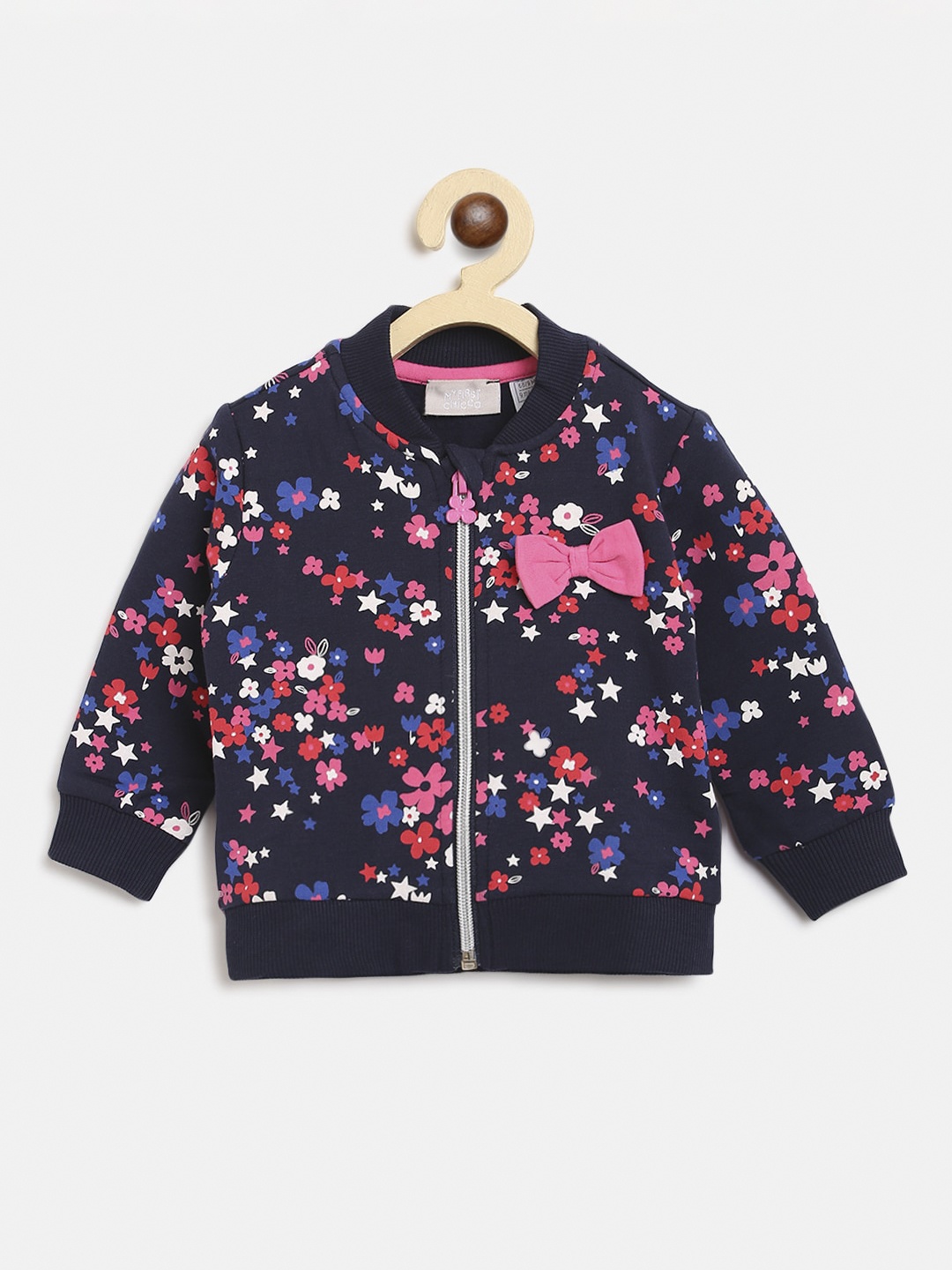 

Chicco Girls Navy Blue & Pink Printed Sweatshirt