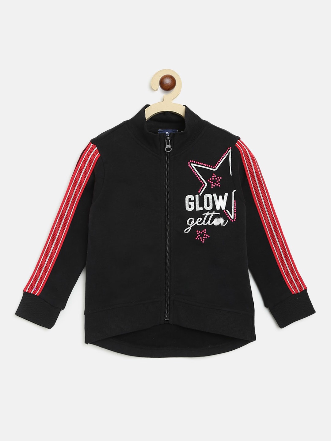 

Chicco Girls Black & Red Printed Cotton Sweatshirt